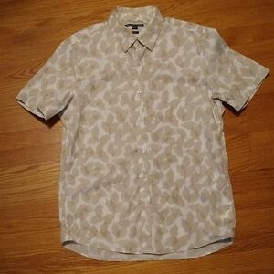 Michael Kors Beige Leaf Print Shirt